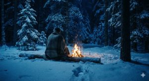 焚き火と雪と、独り言