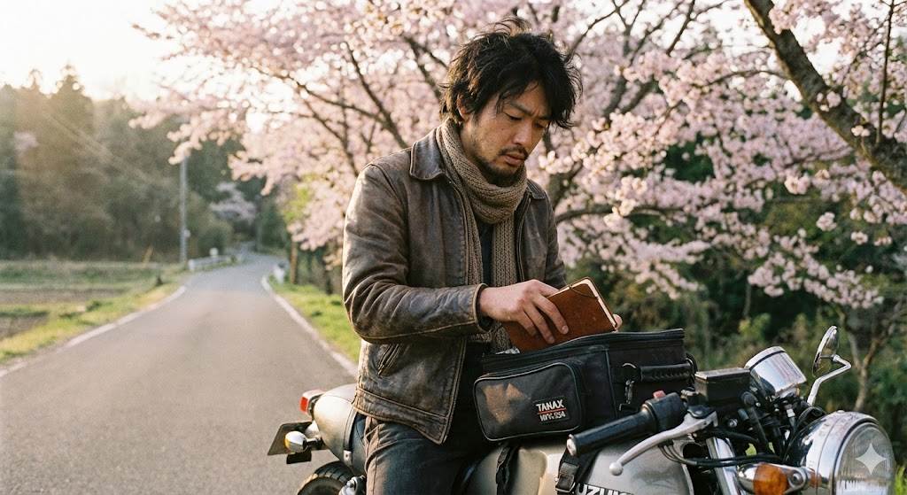 桜前線を追う。タンクバッグに詰めるのは、必要最小限の「生」